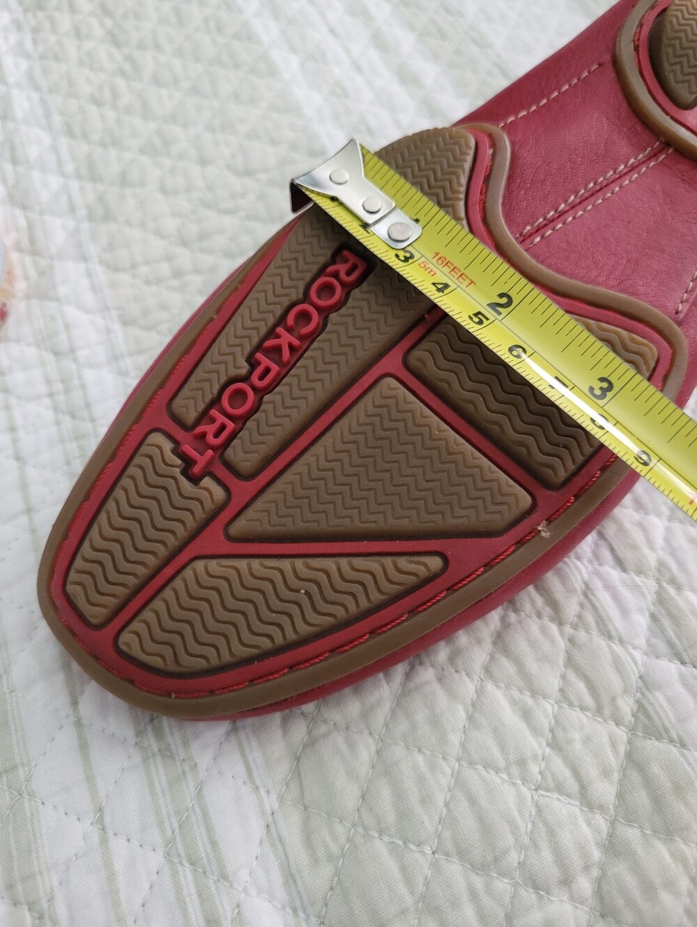 ROCKPORT Red Leather Washable Driving Moccasin Loafers - Picture 13 of 14
